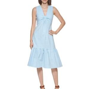 NWT - Calvin Klein Blue & White Gingham Dress 6